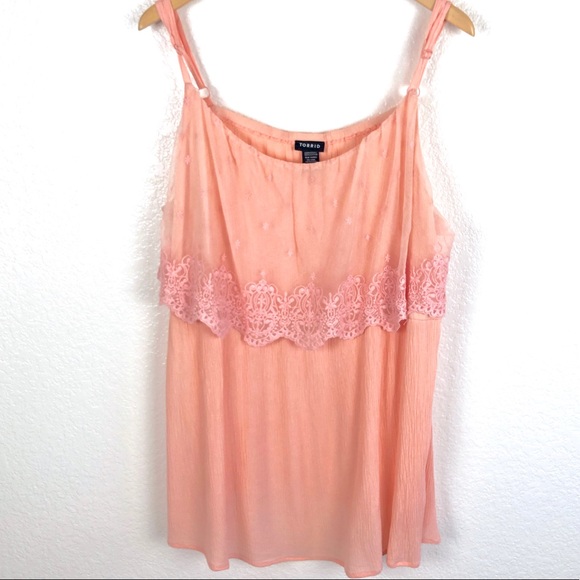 flowy lace tank top